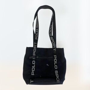 Vintage Ralph Lauren Polo Sport Black Canvas Bucket Bag